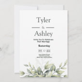 Boho Sage Floral Elegante Hochzeit Einladung (Rückseite)