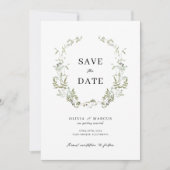 Boho Sage Foliage Wedding speichern das Datum der  Save The Date (Vorderseite)
