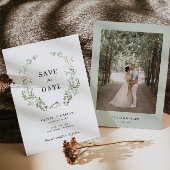 Boho Sage Foliage Wedding speichern das Datum der  Save The Date