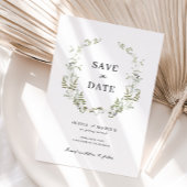 Boho Sage Foliage Wedding speichern das Datum der  Save The Date