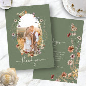 Boho Sage Foto Dankeschön Karte