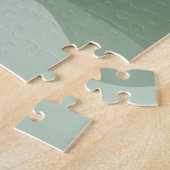 Boho Sage Green Abstrakt Landschaft Berge & Sonne Puzzle (Seite)