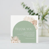 Boho Sage Green Baby Dusche Danke Karte (Stehend Vorderseite)