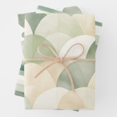 Boho Sage Green Beige Wasserfarbe Abstrakt Geschenkpapier Set (Beispiel)