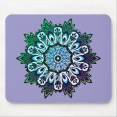 Boho Sage Green Blume Mandala Mousepad (Vorne)