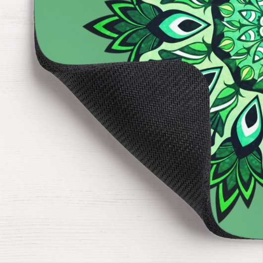 Boho Sage Green Blume Mandala Mousepad (Ecke)