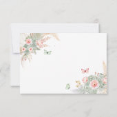 Boho Sage Green Blush Pink Royal Quinceañera QR RSVP Karte (Rückseite)