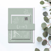 Boho Sage Green Botanic Monogram