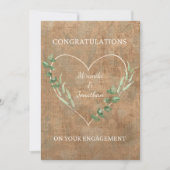 Boho Sage Green Botanical Heart Verlobung Card Save The Date (Vorderseite)