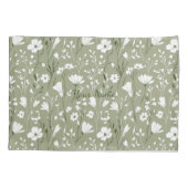 Boho Sage Green Botanical Personalized Floral  Kissenbezug (Rückseite)