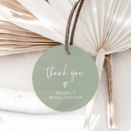 Boho Sage Green Brautparty Vielen Dank Geschenkanhänger