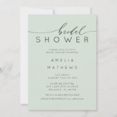 Boho Sage Green Bridal Shower Einladung (Vorderseite)