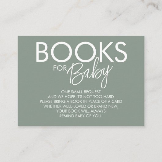 Boho Sage Green Buchanfrage Begleitkarte (Vorderseite)