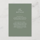 Boho Sage Green | Einfache Angaben für Hochzeitsgä Begleitkarte (Vorderseite)