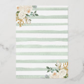 Boho Sage Green Elfenbeinblume Mond Baby Dusche Go Folieneinladung (Rückseite)