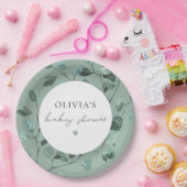 Boho Sage Green Eucalyptus Baby Dusche Pappteller (Party)