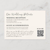 Boho Sage Green Eucalyptus QR Code Hochzeitdetails Begleitkarte (Rückseite)