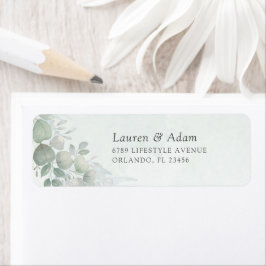 Boho Sage Green Eucalyptus Wedding Address Label