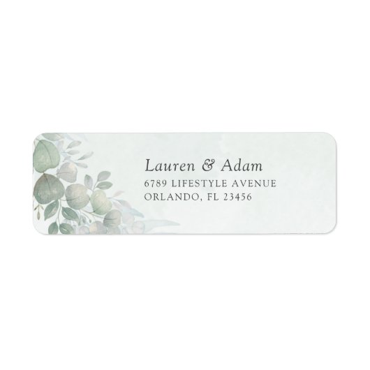 Boho Sage Green Eucalyptus Wedding Address Label (Vorne)