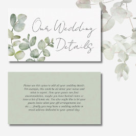 Boho Sage Green Eucalyptus Wedding Details Begleitkarte