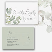 Boho Sage Green Eucalyptus Wedding RSVP