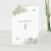 Boho Sage Green Floral 15 Años Programmvorlage Einladung (Rückseite)