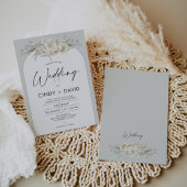 Boho Sage Green Floral Arch Wedding Einladung