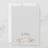 Boho Sage Green Floral Arch Wedding Einladung (Rückseite)