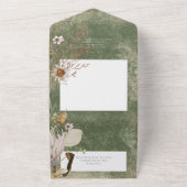 Boho Sage Green Floral Grass Dinner All In One Einladung (Außenbereich)