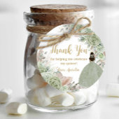 Boho Sage Green Floral Pampas Quinceañera Princess Geschenkanhänger