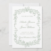 Boho Sage Green Floral Photo Wedding Save The  Date (Rückseite)