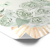 Boho Sage Green Floral Prinzessin 15 Años Willkomm Poster (Ecke)