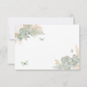 Boho Sage Green Floral Quinceañera QR RSVP Karte (Rückseite)