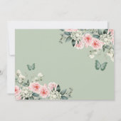 Boho Sage Green Floral Quinceañera Save the Date Einladung (Rückseite)
