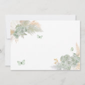 Boho Sage Green Floral Quinceañera Save the Date Einladung (Rückseite)