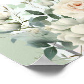 Boho Sage Green Floral Quinceañera Welcome Poster (Ecke)