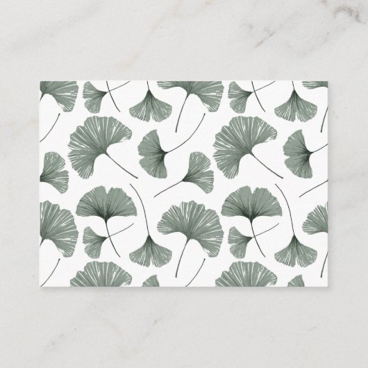 Boho Sage Green Ginkgo Angaben zur botanischen Hoc Begleitkarte (Rückseite)