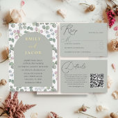 Boho Sage Green & Gold Eucalyptus Wedding Folieneinladung