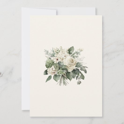 Boho Sage Green & Ivory Blume Save the Date Karte