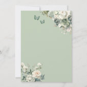 Boho Sage Green Ivory Quinceañera Royale Einladung (Rückseite)