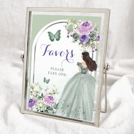 Boho Sage Green Lila Rose Mis XV Años Favors Poster
