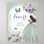 Boho Sage Green Lila Rose Mis XV Años Favors Poster (Vorne)