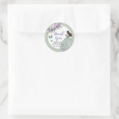 Boho Sage Green Lilac Girl Floral Quinceañera Runder Aufkleber (Tasche)
