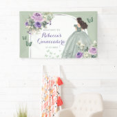 Boho Sage Green Lilac Princess Quinceañera Large Banner (Insitu)