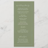 Boho Sage Green & Linen Minimalist Arch Wedding Programm (Rückseite)