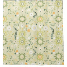 Boho Sage Green Mandala Duschvorhang