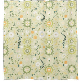 Boho Sage Green Mandala Duschvorhang