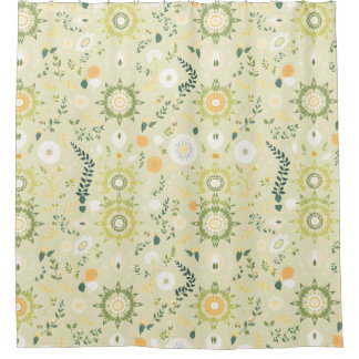 Boho Sage Green Mandala Duschvorhang