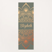 Boho Sage Green Mandala Individuelle Name Yoga Mat Yogamatte (Vorderseite)