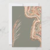 Boho Sage Green Marble Stone Earthy Pampas Grass I Einladung (Rückseite)